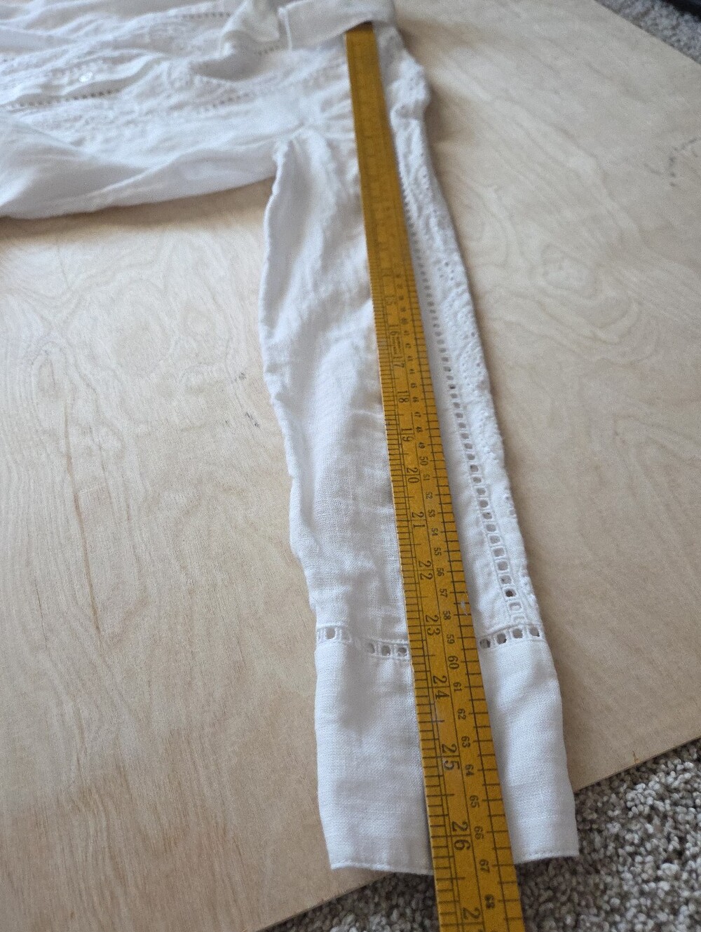 J.Crew Garcon Classic Shirt Women Eyelet Linen White - Size 0 - Picture 13 of 14